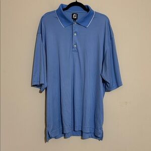 Footjoy Men Blue Polo Shirt performance golf XXL casual office outdoor camp soft